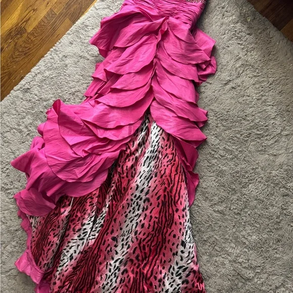 Tony Bowls Pink and Leopard Prom Dress - Picture 4 of 8